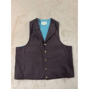Scully Canvas Western Vest Men's Size XL Brown Cotton Cinch Back EUC